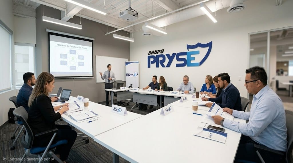 Sala de estudio PRYSE — módulos de certificación con identidad Grupo PRYSE